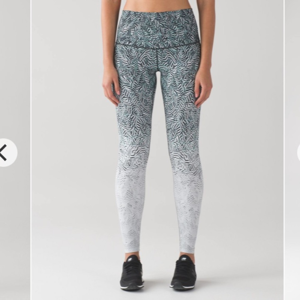 lululemon athletica Black & White Gradient Zebra Print High-Rise Leggings